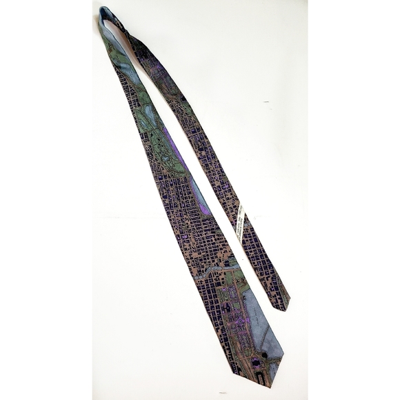 Chicago Exclusive Silk 2000 City Men's Neck Tie - Picture 3 of 4